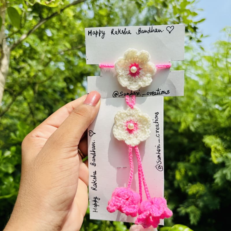 Crochet couple rakhi