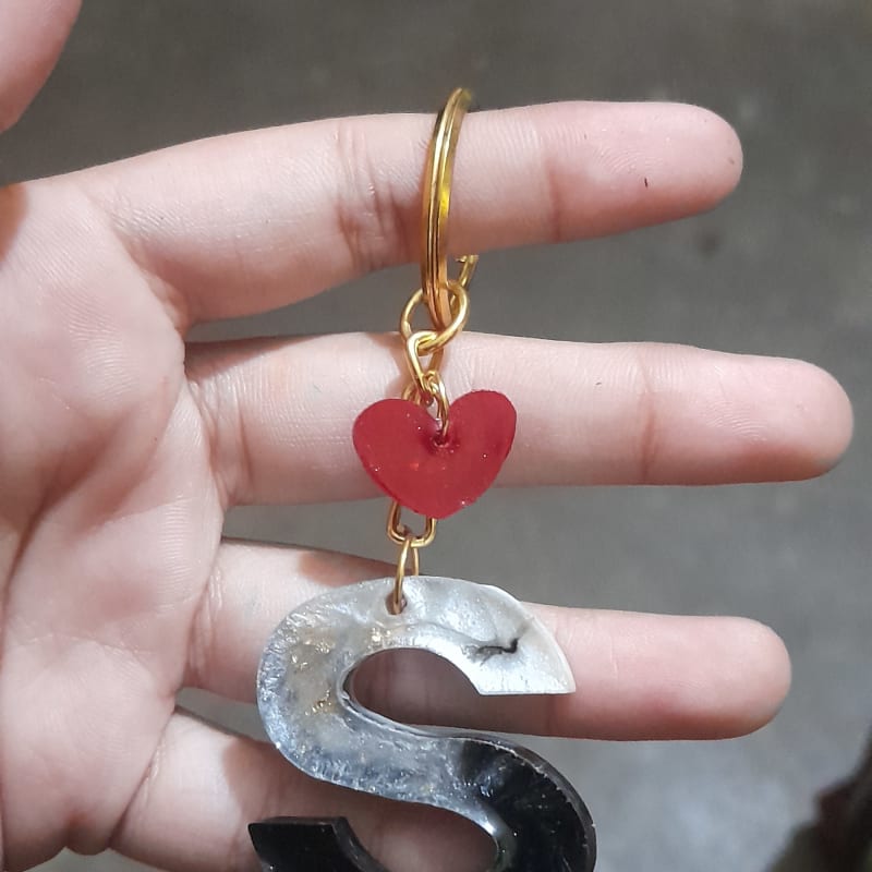 Resin keychain with charms