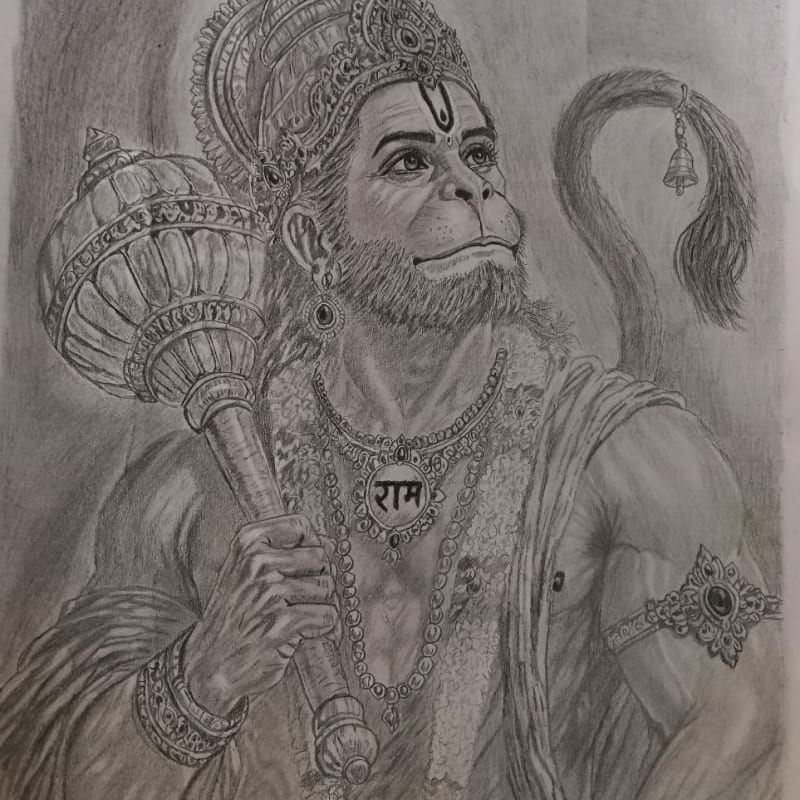 Handmade Lord Hanuman Sketch
