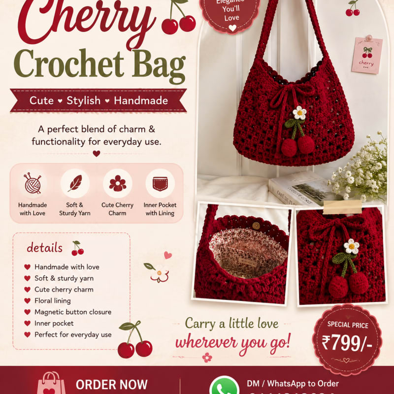 Homemade Crochet woolen Bag