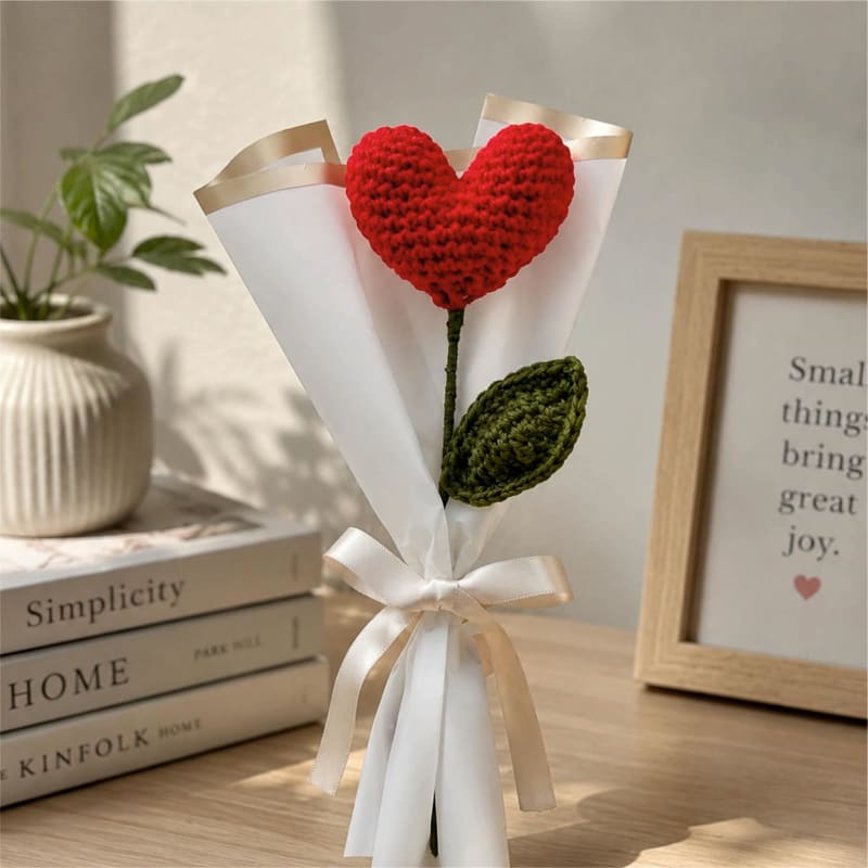 Crocet heart bouquet