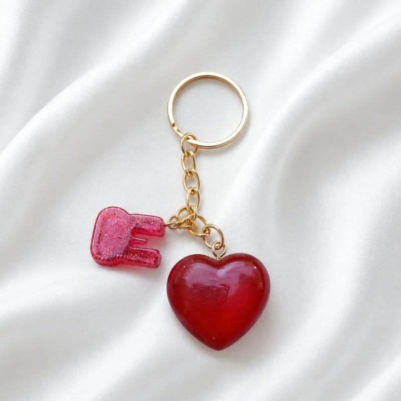 Resin Heart with Charm