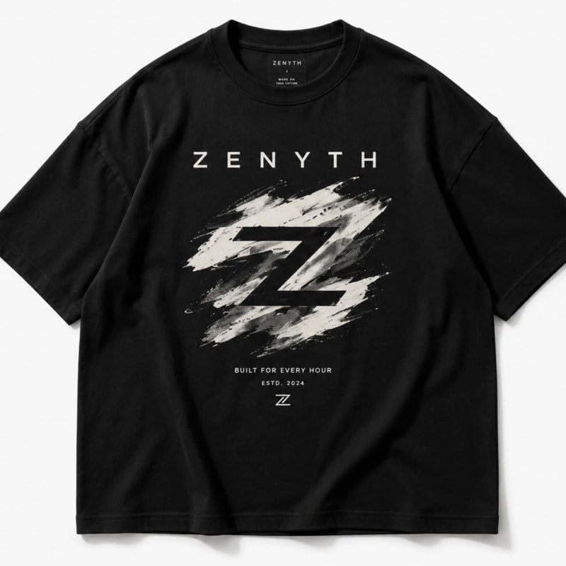 Zenyth Black Graphic Tshirt