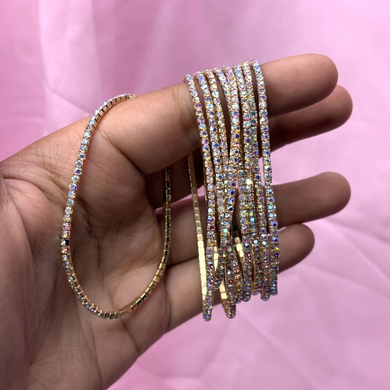 Rhinestone multi color bracelet