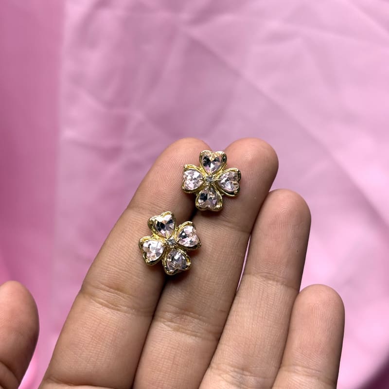 Baby pink crystal earrings