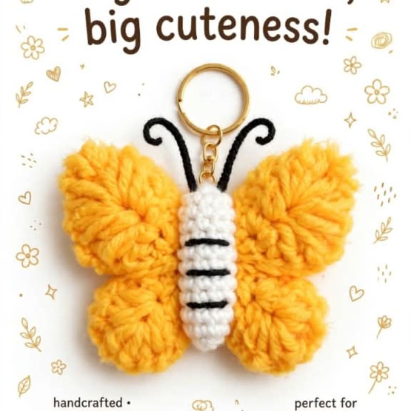 A bright butterfly crocheted by hand with love in my little kitchen st