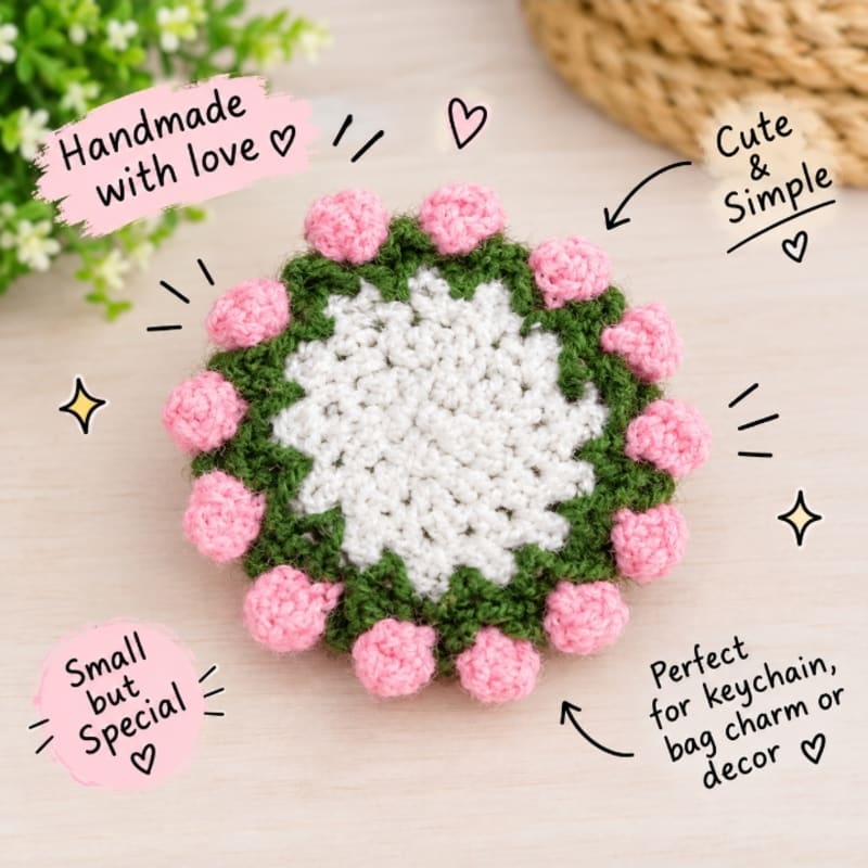 Bright, hand‑crocheted floral coasters that bring a splash of garden charm to you