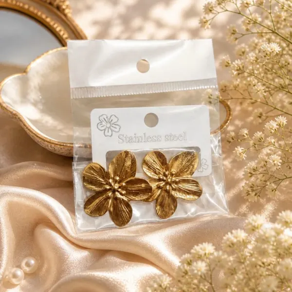 Golden Floral Earrings