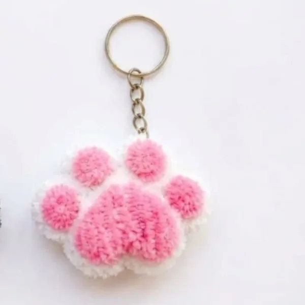 Pink Cat Love Keychain