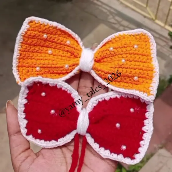 Crochet Hair Bow Clip