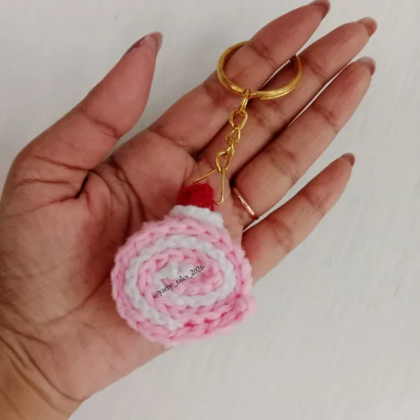 Strawberry Swiss Roll key chain