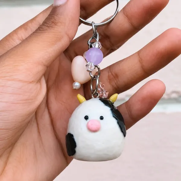 Cow Face Keychain