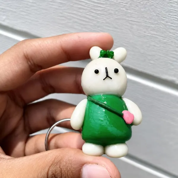 Green Teddy Keychain