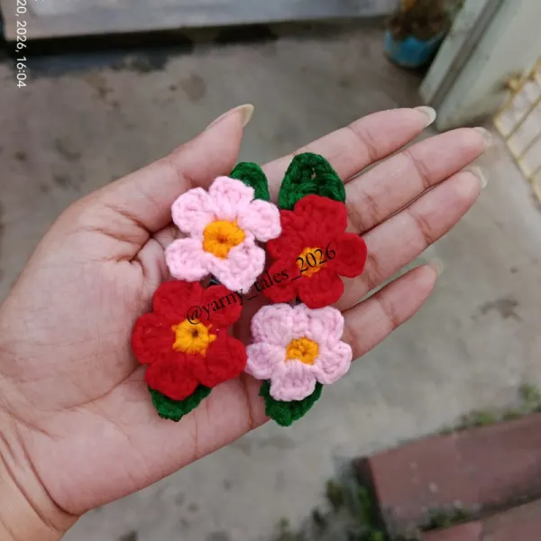 Crochet Flower Hair Clips
