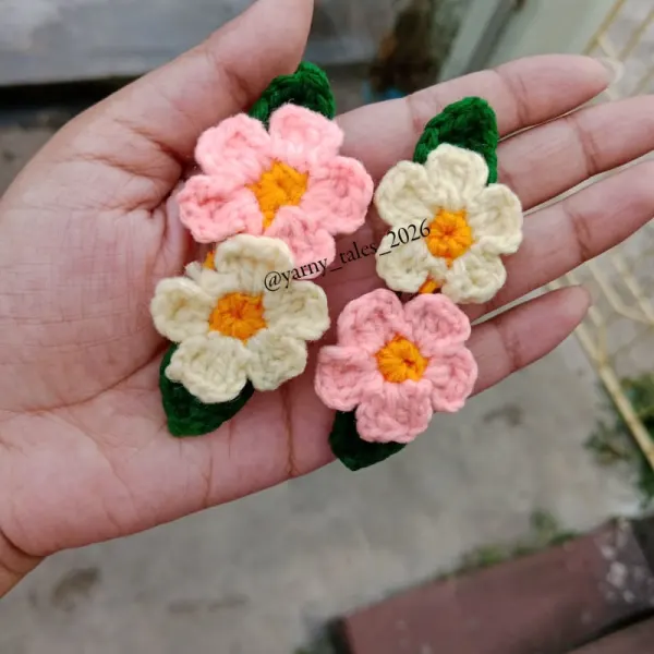 Crochet Flower Hair Ties