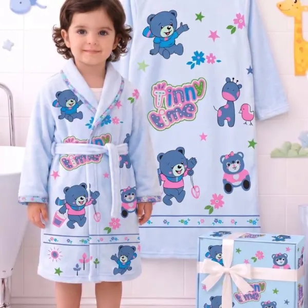 Cut girl bathrobe set