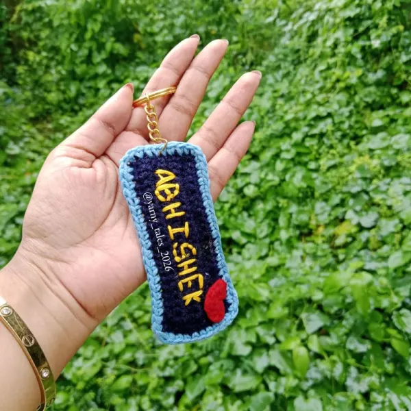 Crochet personalized key chain