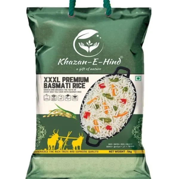 Khazan-E-Hind XXXL Premium Basmati Rice | 5kg | Long Grain Basmati Rice
