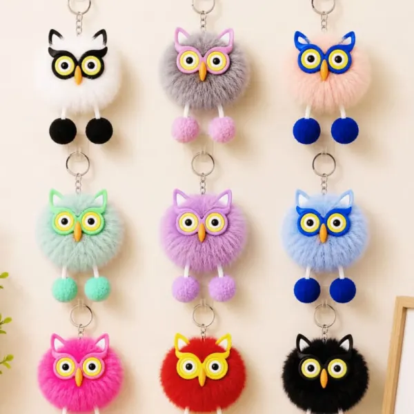 Owl Fur Keychain
