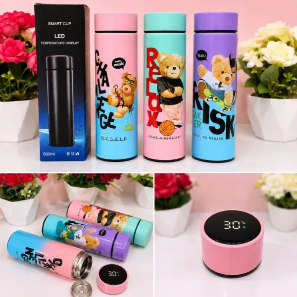 Teddy Bear Stainless steel Temperature Bottle