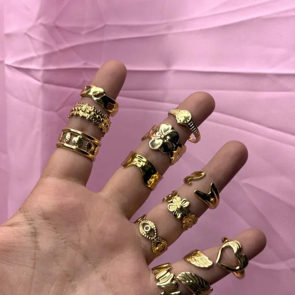 Gold anti tarnish rings