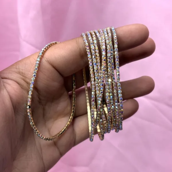 Rhinestone multi color bracelet