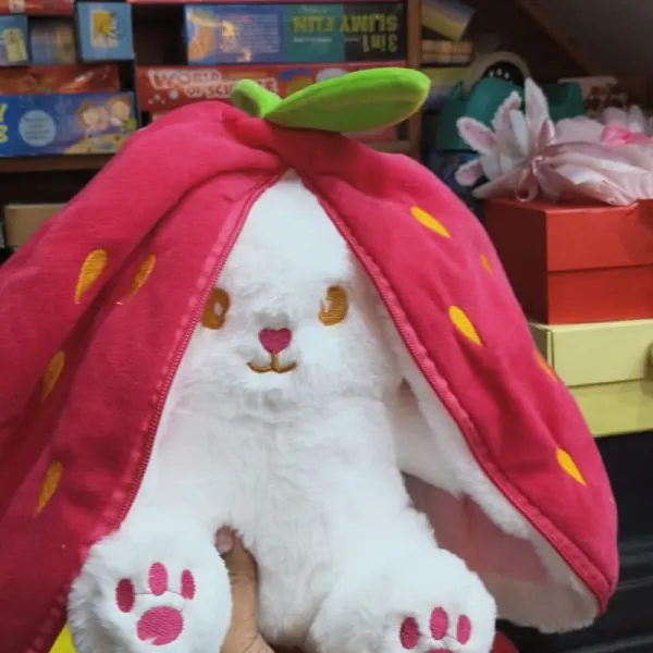 Strawberry Hooded Bunny Plush Toy