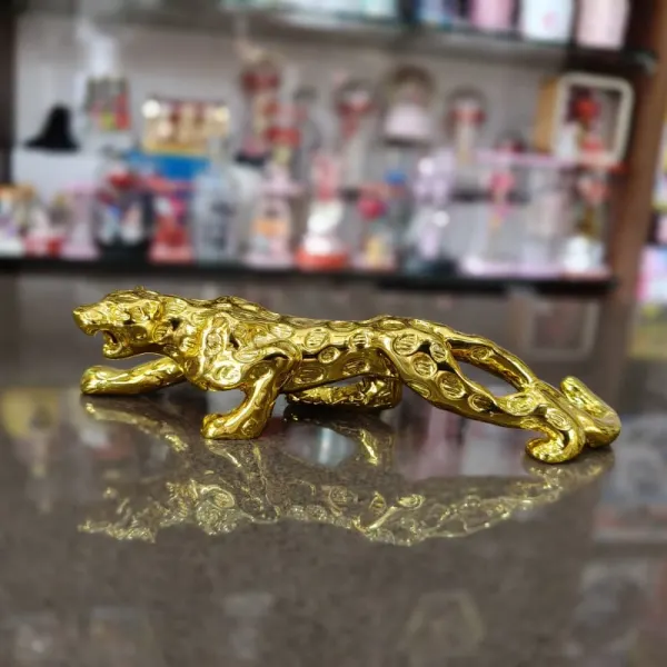 Golden Leopard Home Decor Statue