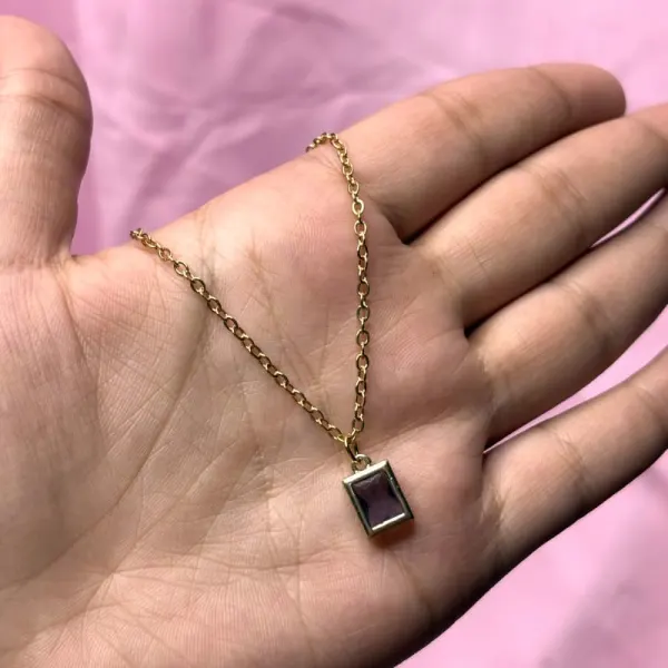 Purple stone necklace