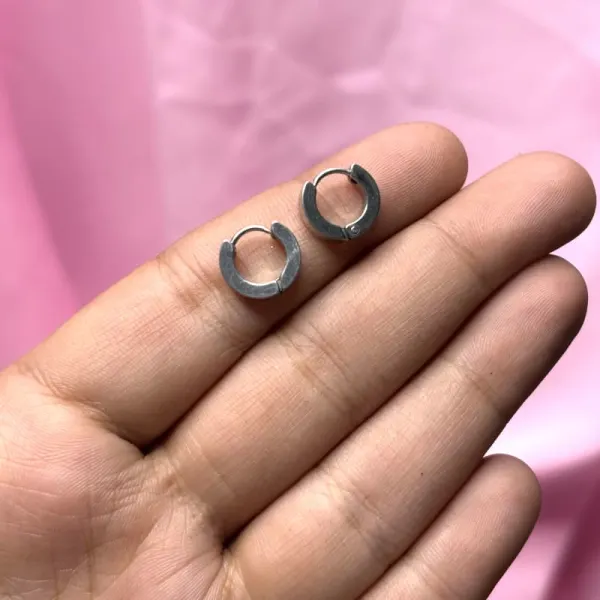 Mini silver hoops