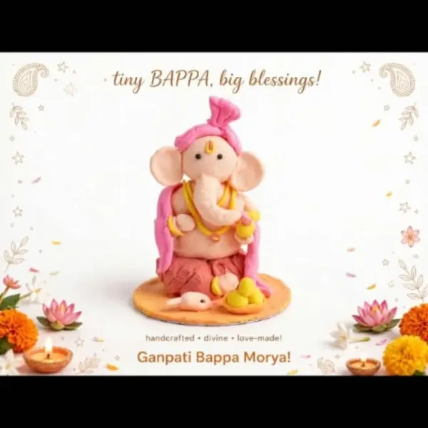This lovingly crafted Ganesha idol brings the spirit of our workshop straight to