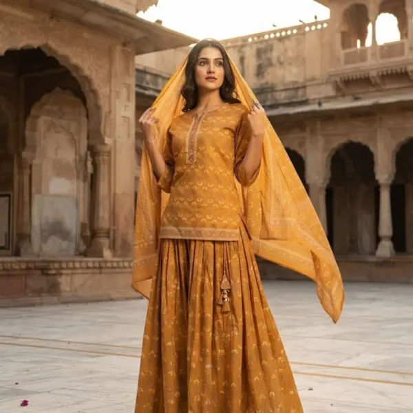 Cotton Sharara Set with Dupatta