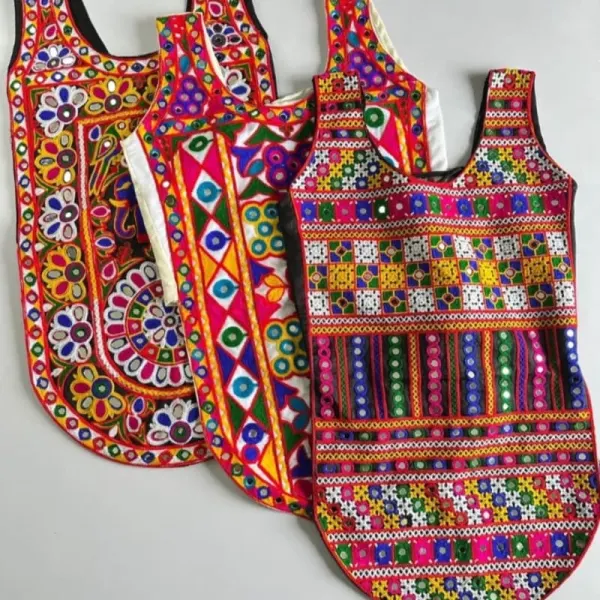 Kutchi Embroidery Sleeveless Bag Navratri, Bag Banjara Bag