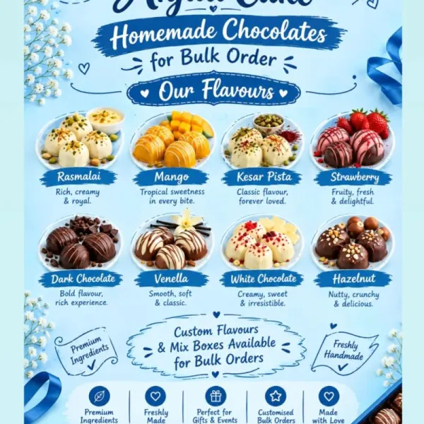 Indulge in my hand‑crafted chocolates, made fresh in my kitchen with love and lo