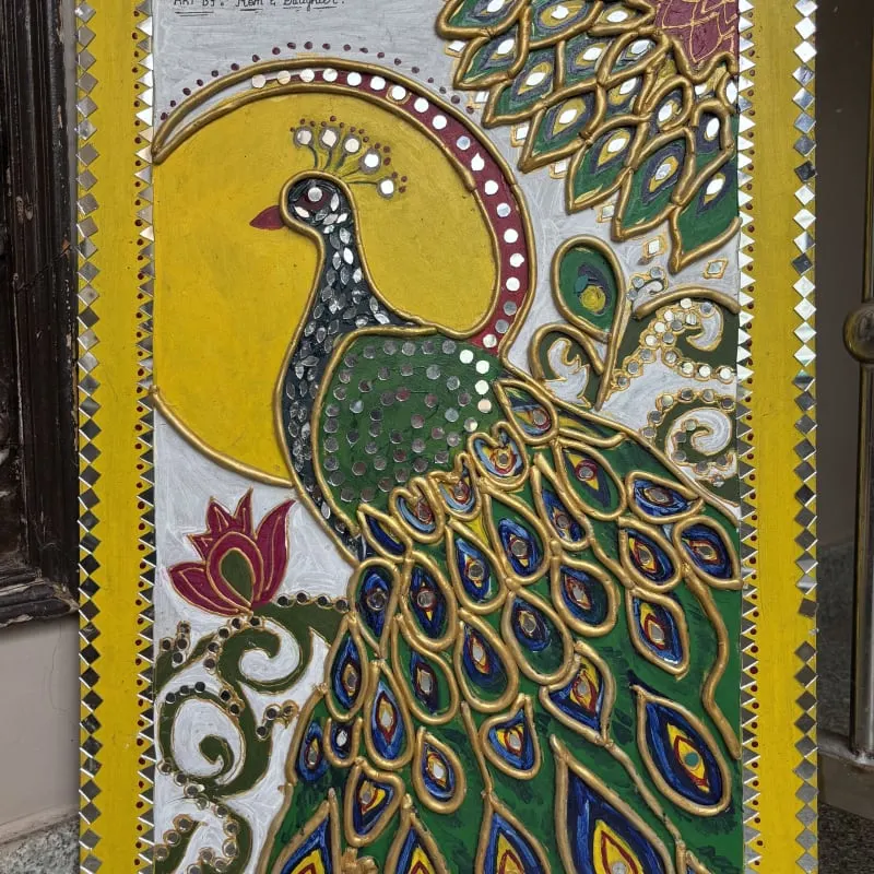 Lacquer Peacock Door Panel