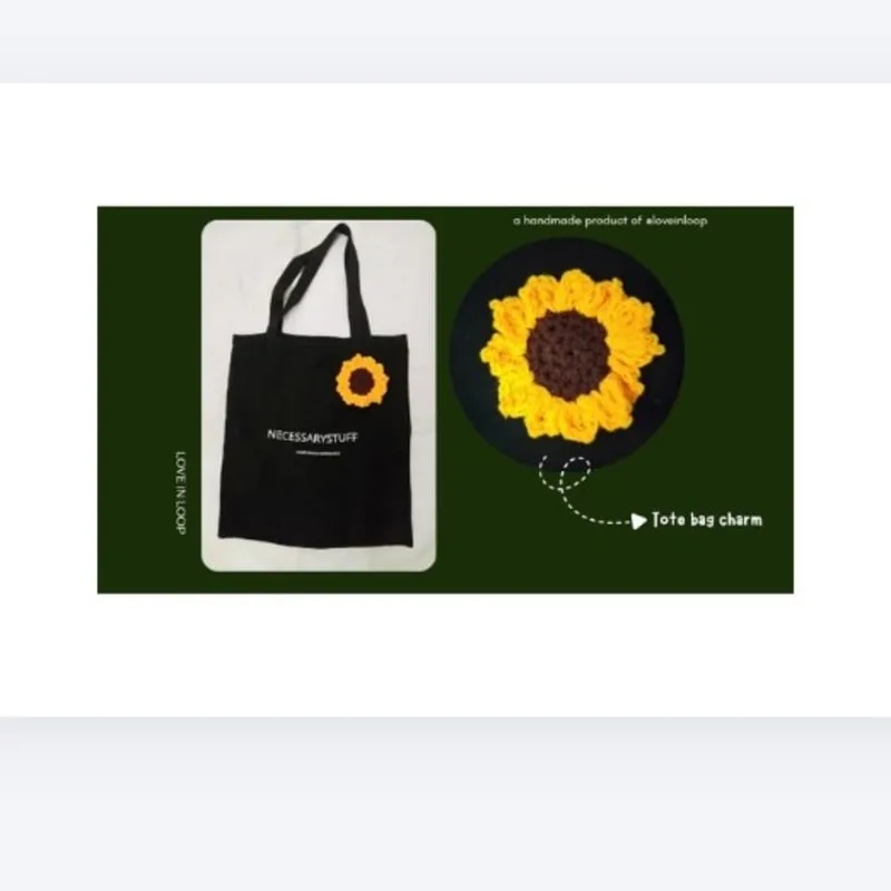 Sunflower Tote Bag Charm