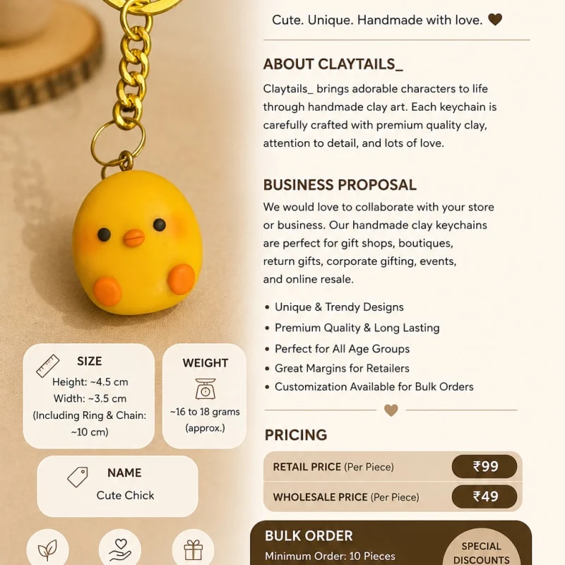 Cute Chick Keychain