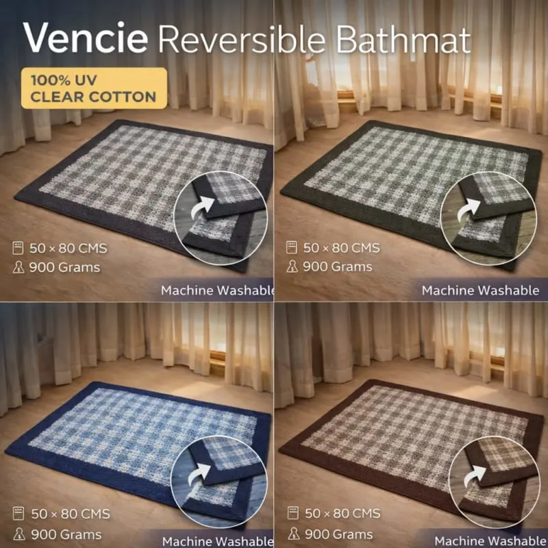 Cotton reversible bath mat