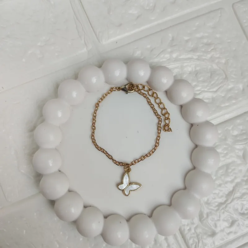 Gold chain butterfly bracelet