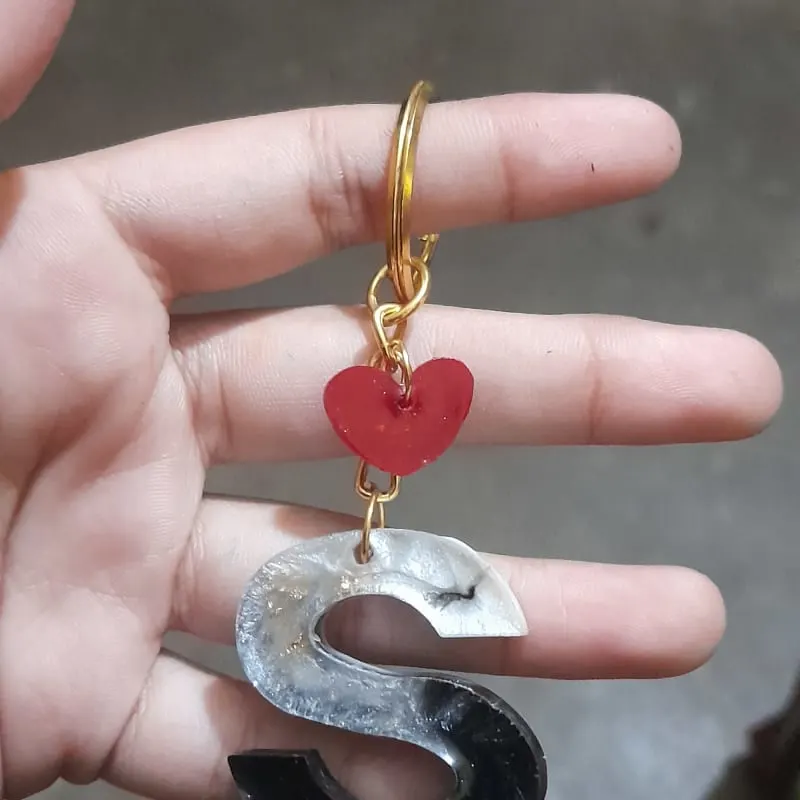 Resin keychain with charms
