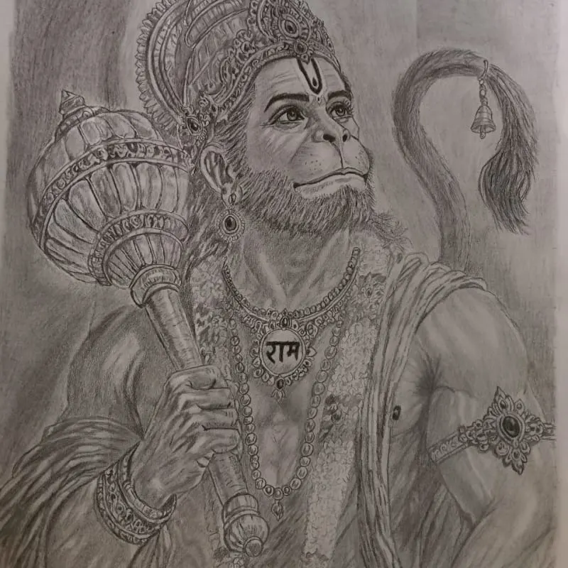 Handmade Lord Hanuman Sketch