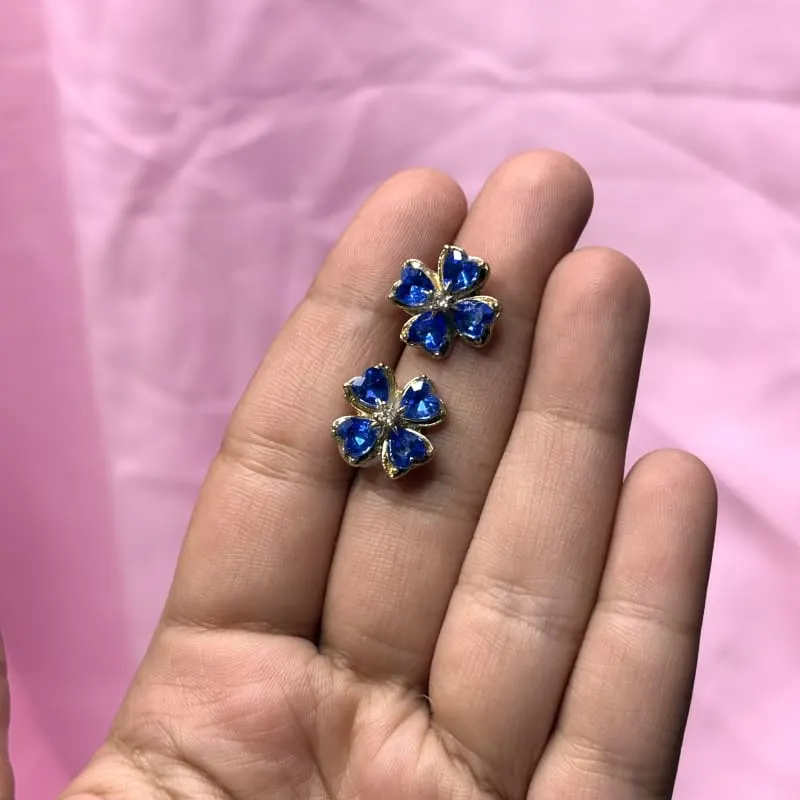 Dark blue crystal earrings