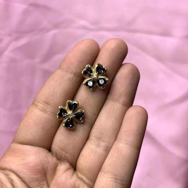 Purple crystal earrings