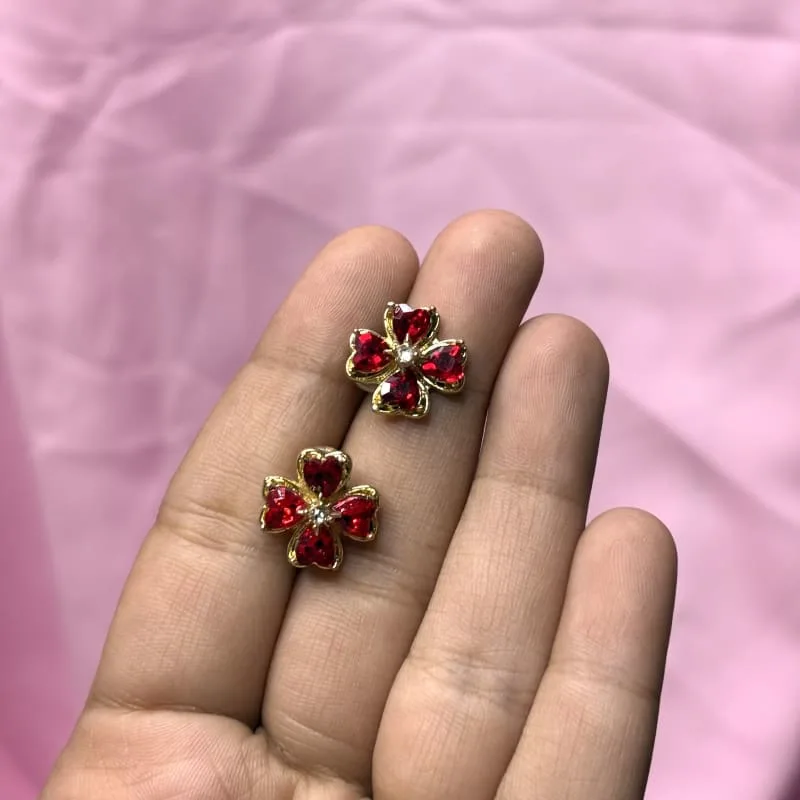 Ruby red crystal earrings