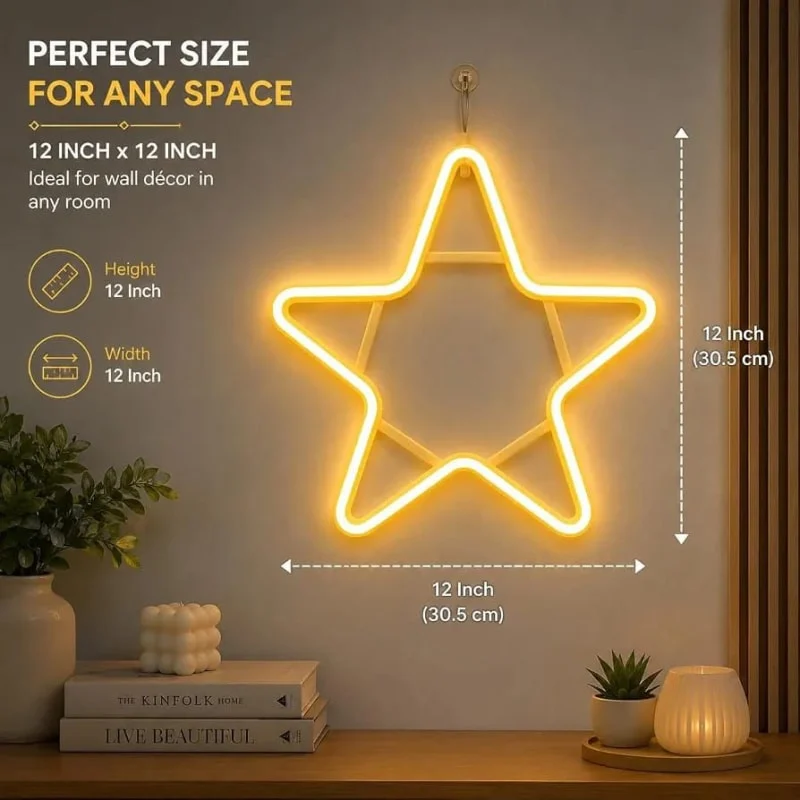 Neon Star Warm White 12 Inch