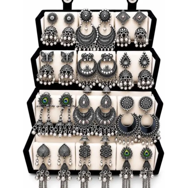 12 peice jhumka earings set box
