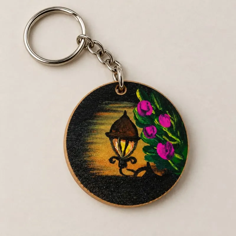 Beautiful night scenery keychain