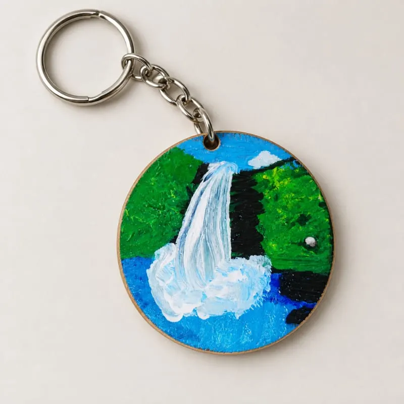 Waterfall scenery keychain