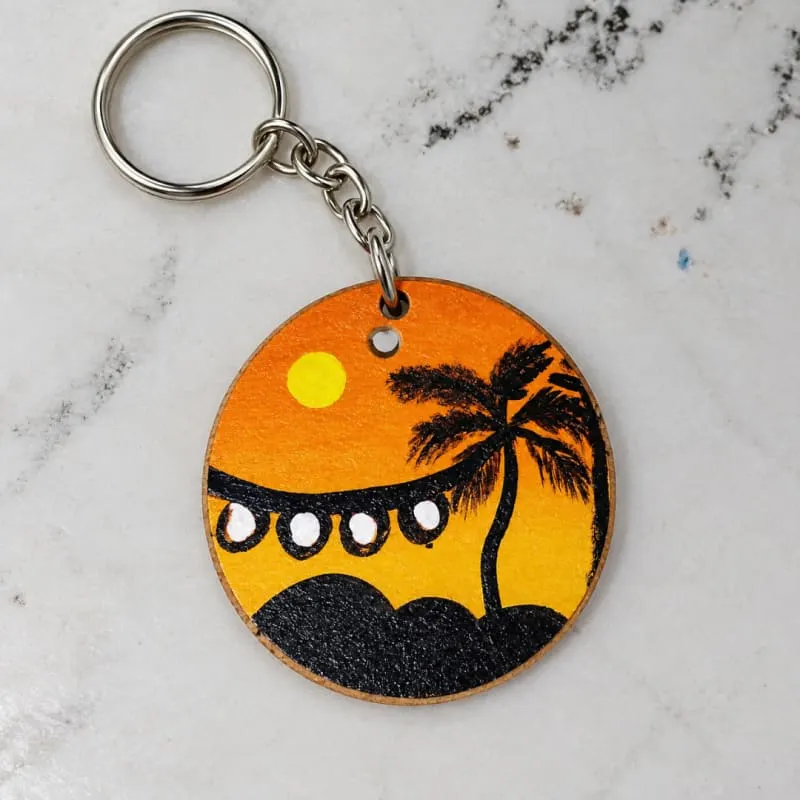 Sunset scenery keychain
