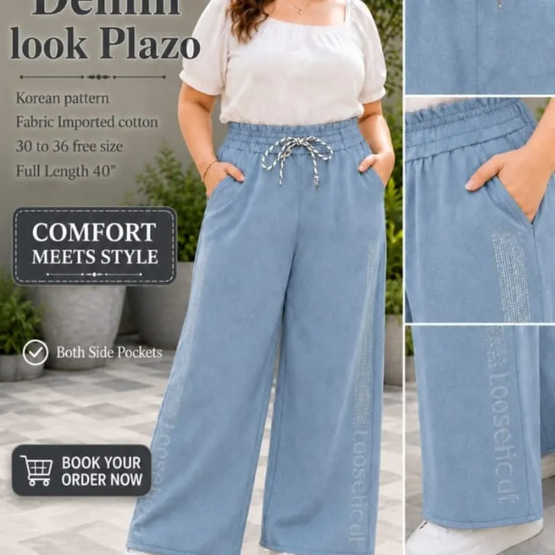 Denim korean plazo